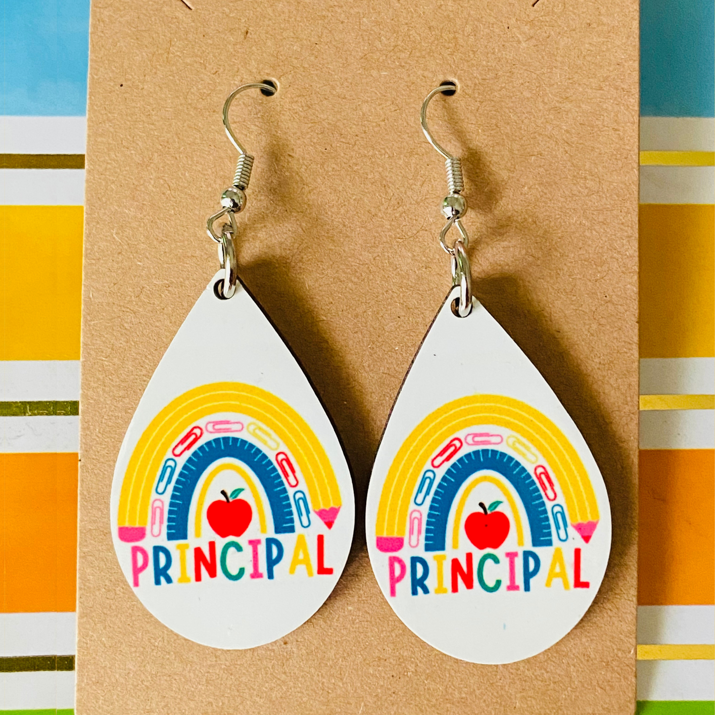 Principal Pencil Rainbow Earrings