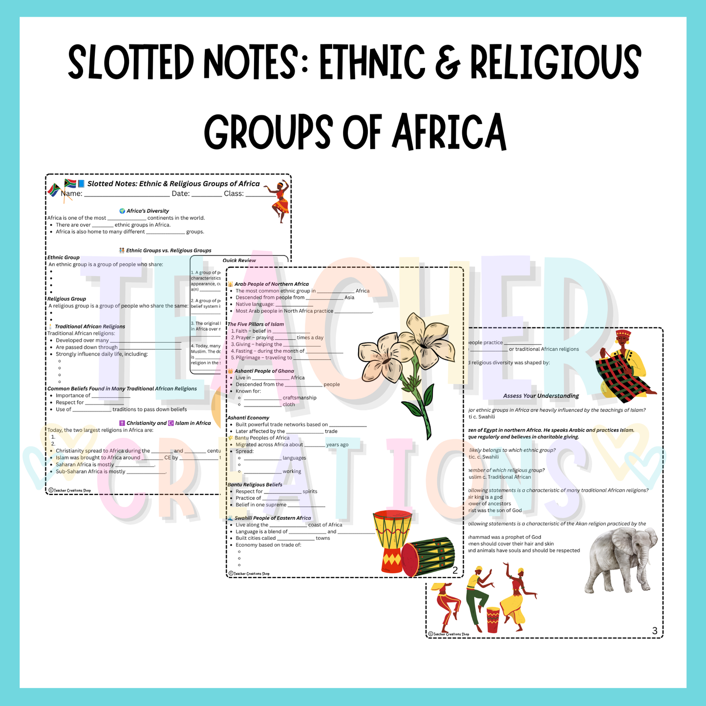 Slotted Notes: Ethnic & Religious Groups of Africa