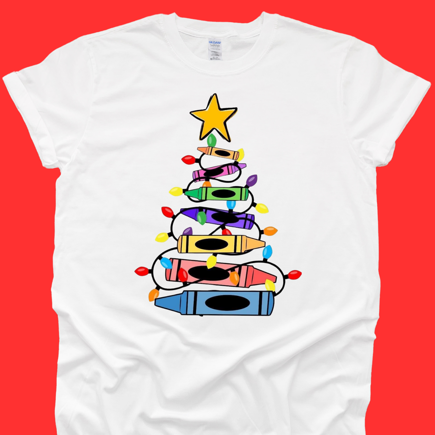 Crayon Christmas Tree Tee