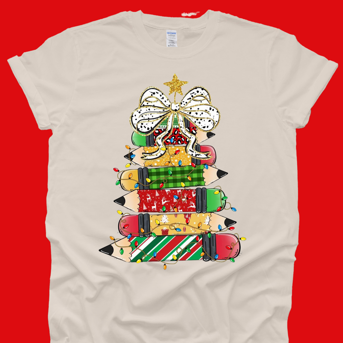 Christmas Pencil Tree Tee