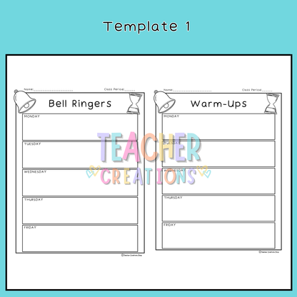 4-in-1 Bell Ringer & Warm-Up Template Bundle