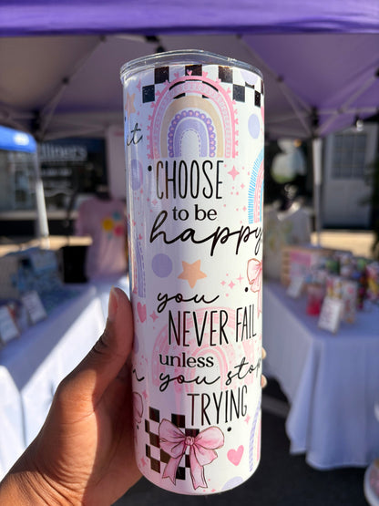 Faith Over Fear Inspirational Tumbler – Motivational Teacher Gift | Positive Affirmation Cup
