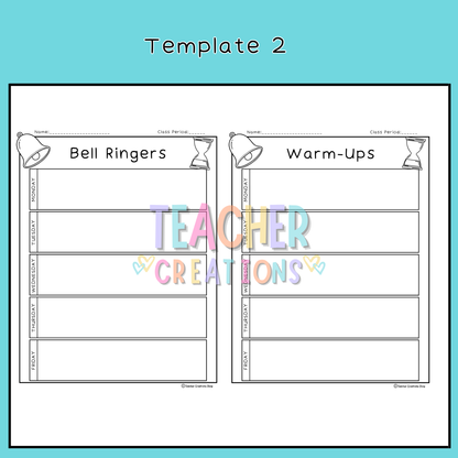 4-in-1 Bell Ringer & Warm-Up Template Bundle