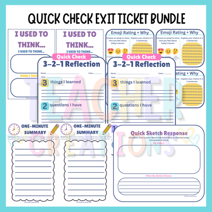 Quick Check Exit Ticket Bundle