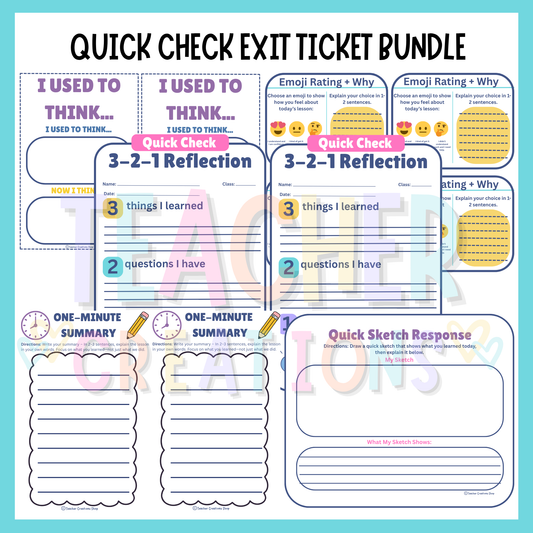 Quick Check Exit Ticket Bundle