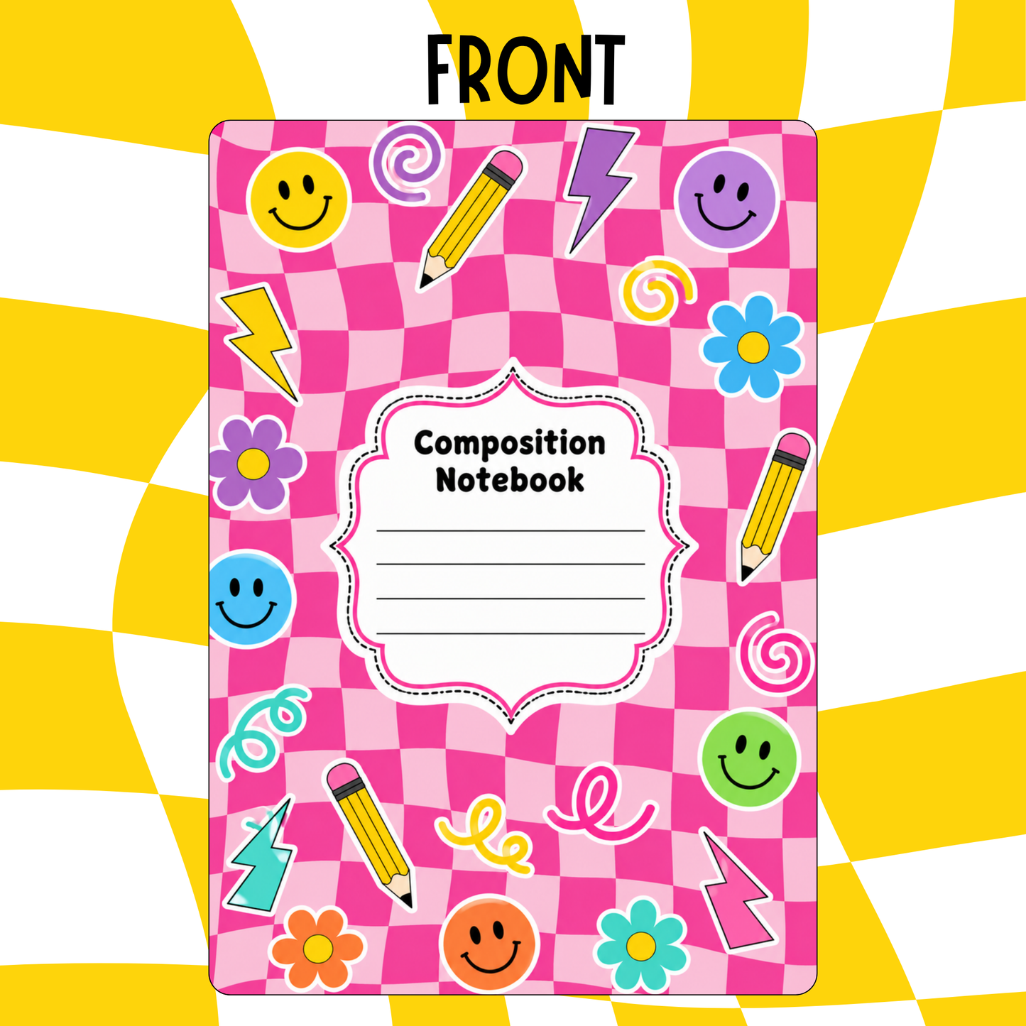 Groovy School Doodle Composition Notebook Cover