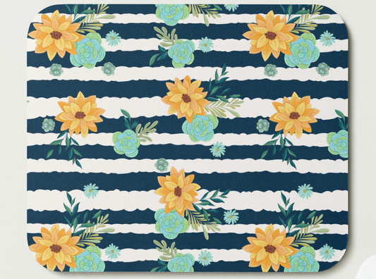 Flowers and Stripes Mousepad