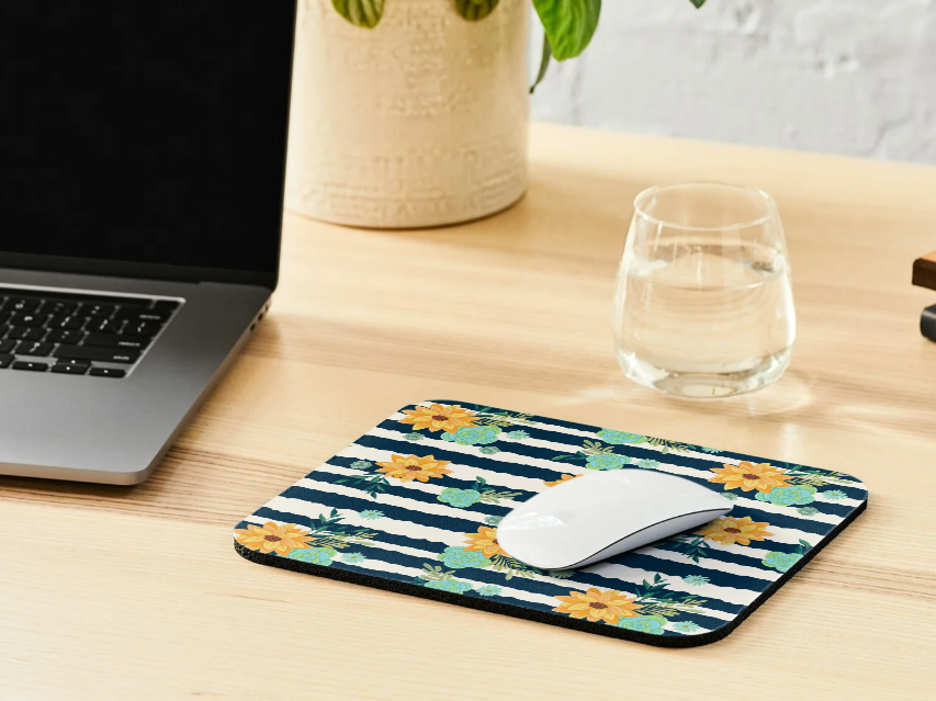Flowers and Stripes Mousepad