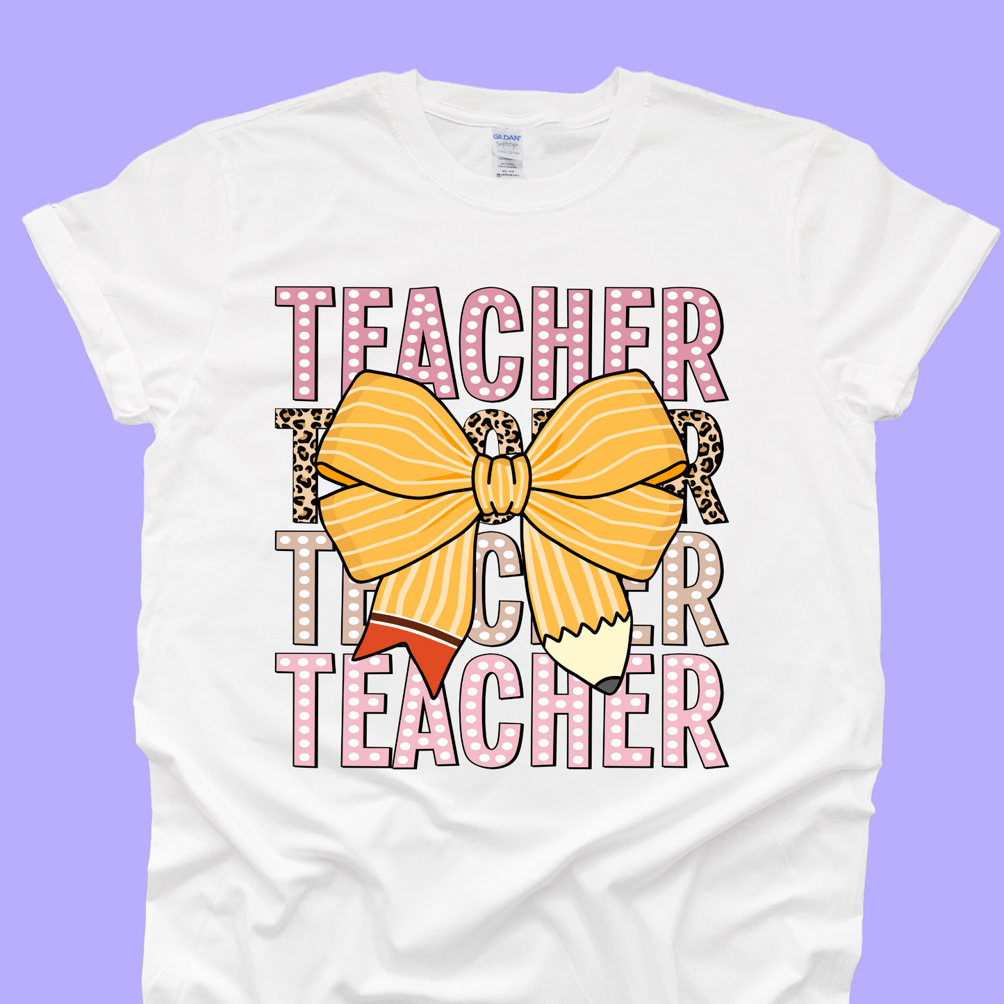 Teacher Pencil Bow Tee