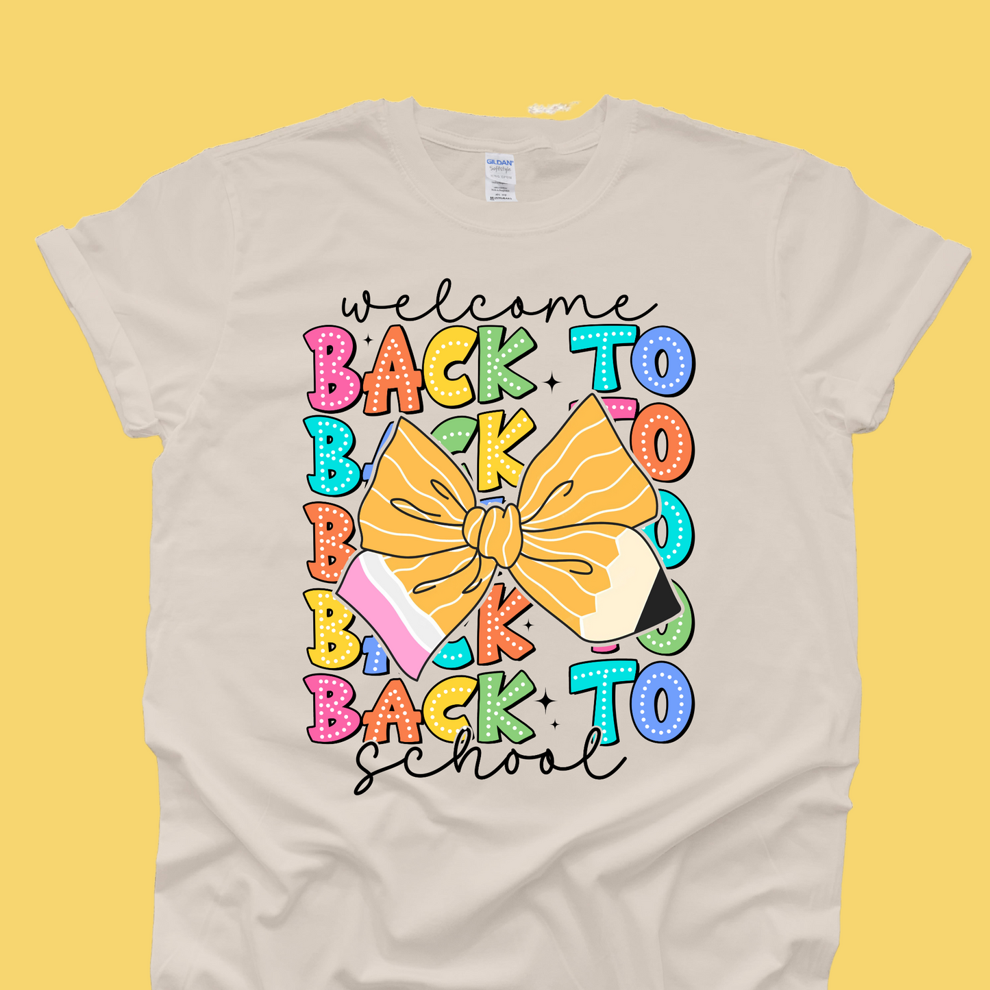 Welcome Back to School Pencil Bow Tee