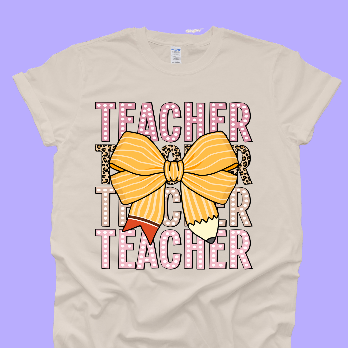 Teacher Pencil Bow Tee