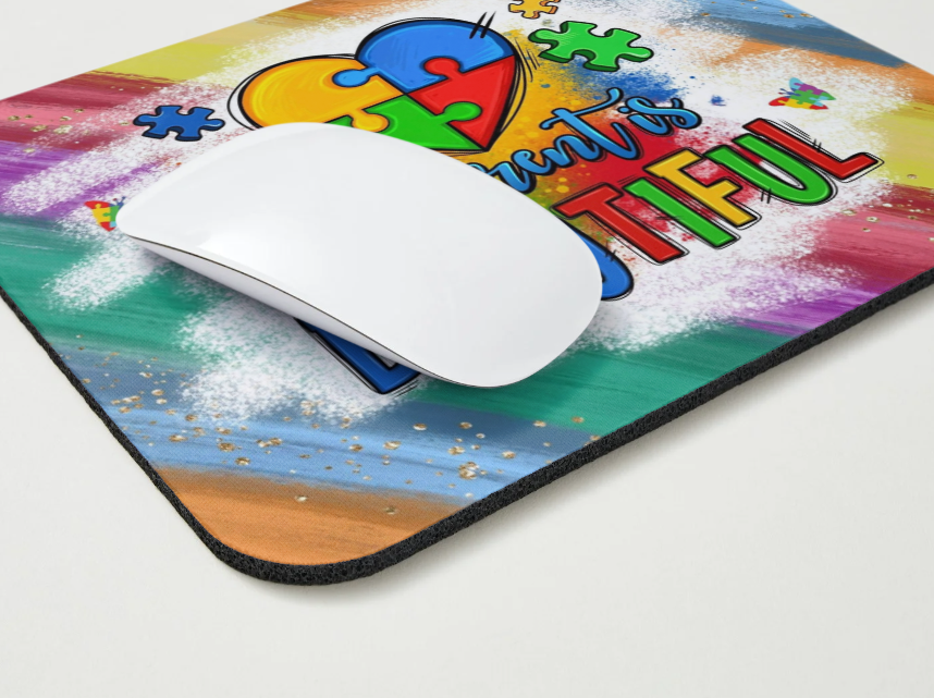 Different is Beautiful Autism Awareness Mousepad
