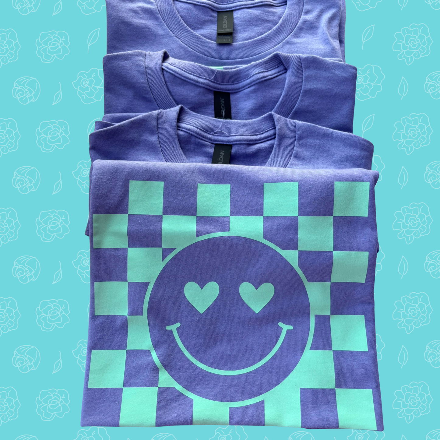 Checkered Print Smiley Face