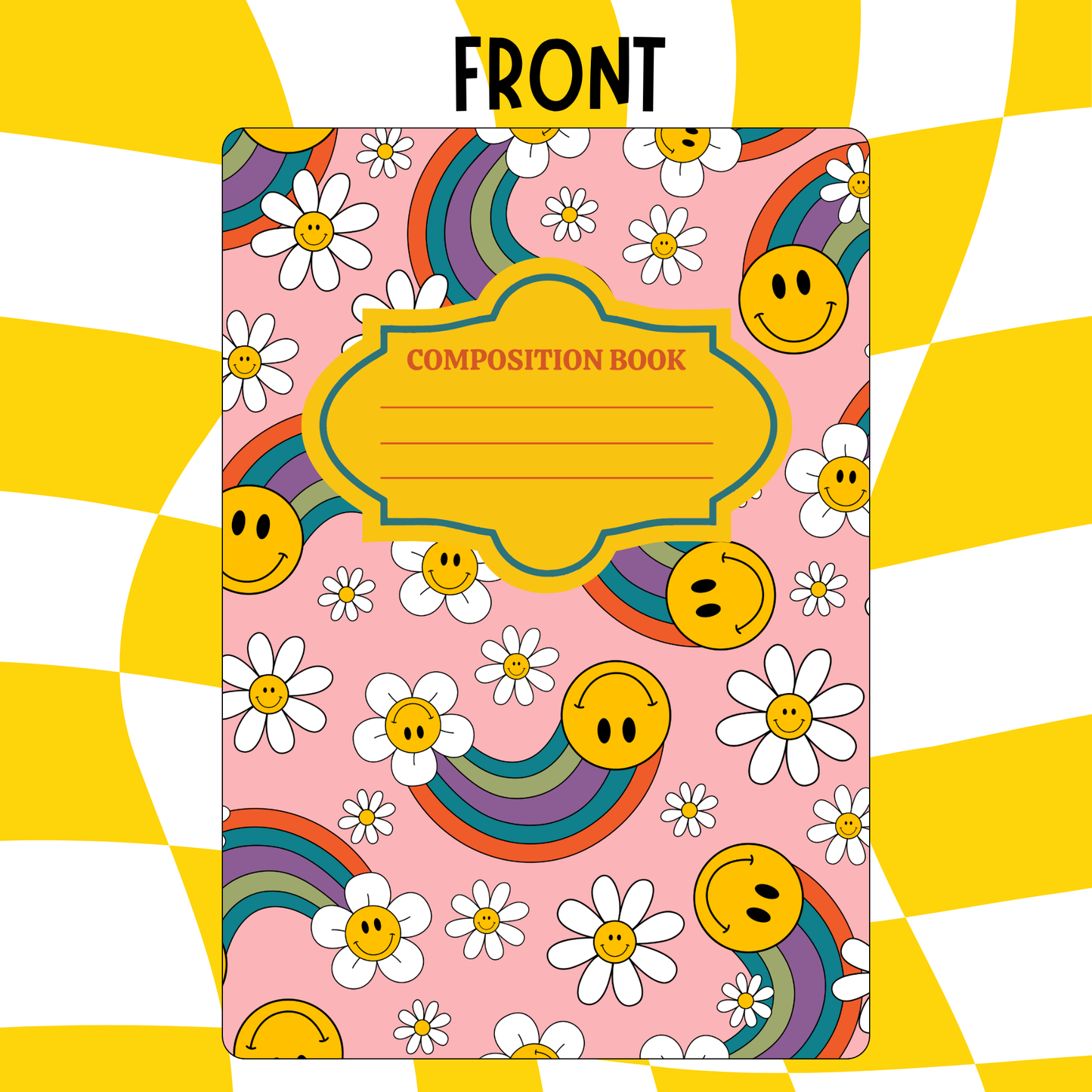 Retro Smiley Face & Rainbows