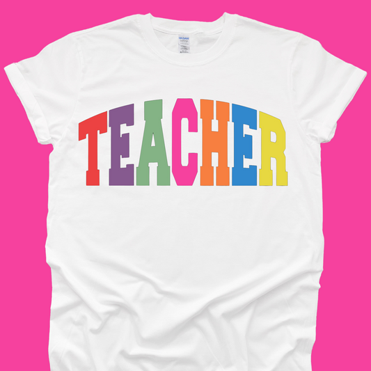 Teacher Block Letter Tee