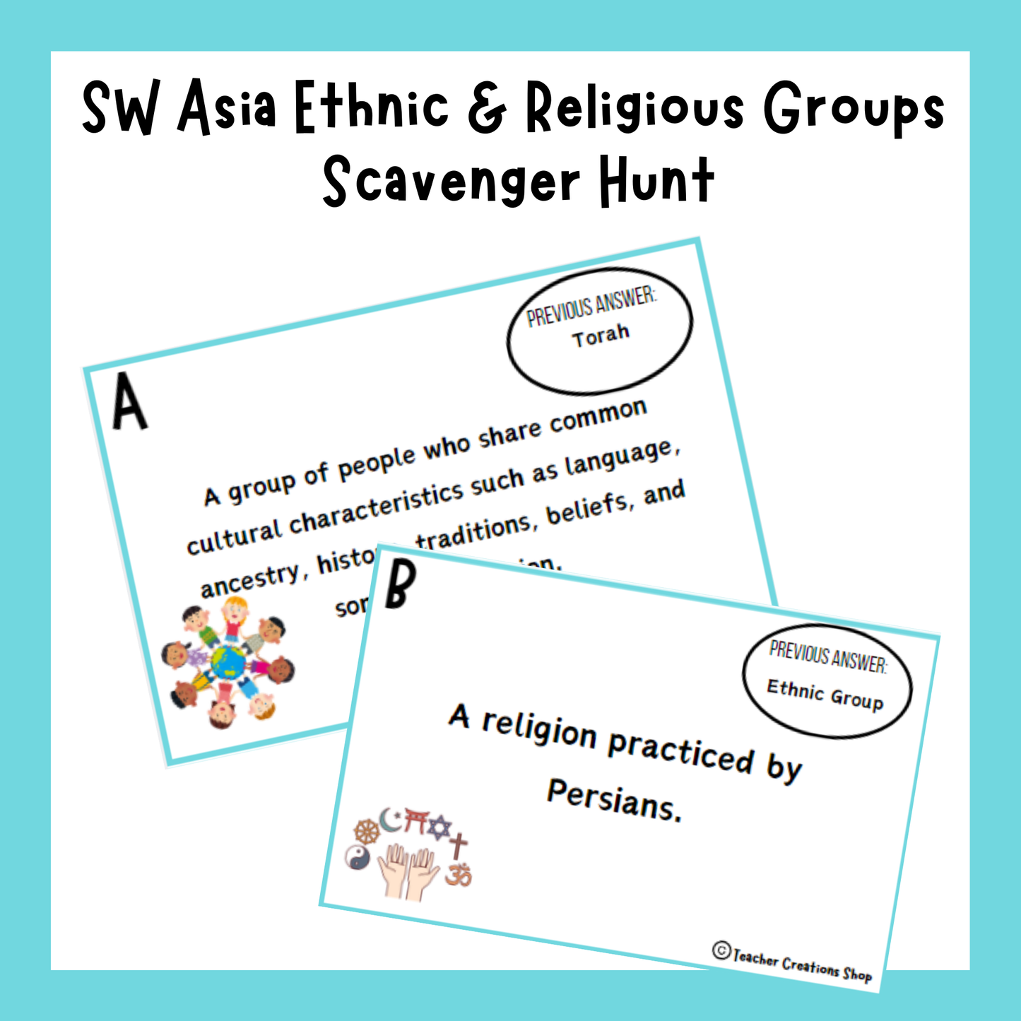 SW Asia Ethnic & Religious Groups Scavenger Hunt
