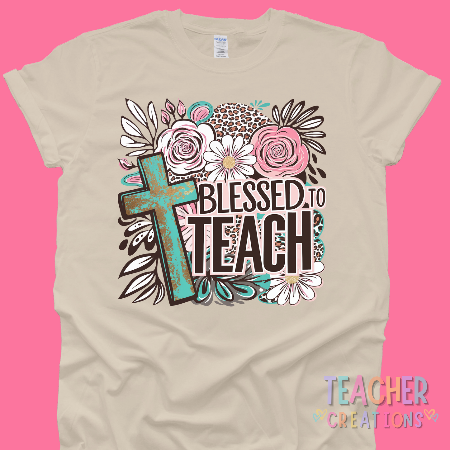 Blessed to Teach Floral Cross Tee
