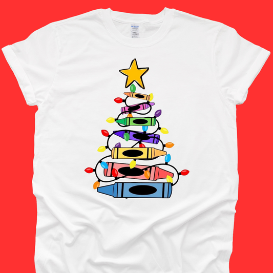 Crayon Christmas Tree Tee