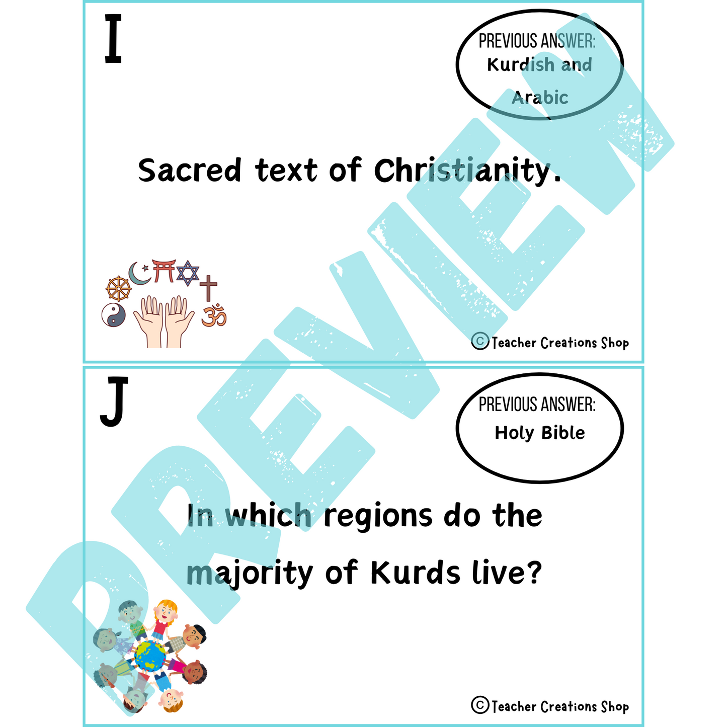 SW Asia Ethnic & Religious Groups Scavenger Hunt