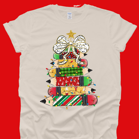 Christmas Pencil Tree Tee